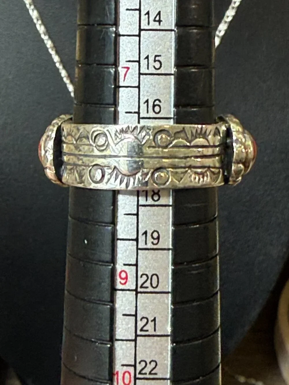 Sterling silver inlay Multicolor Pueblo Design Ring